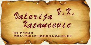 Valerija Katančević vizit kartica